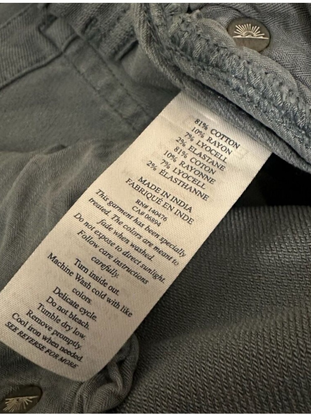 FAHERTY Stretch Terry 5 Pocket Pants Chino in Faded Ocean - Picture 10 of 14